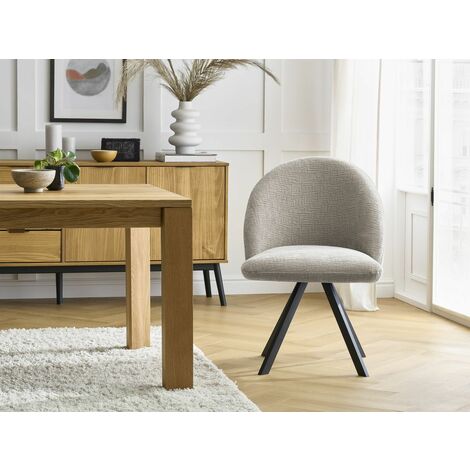 BOBOCHIC - Lot de chaises LALIE tissu texturé et pieds étoile   Beige et bleu foncé