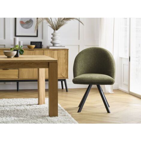 BOBOCHIC - Lot de chaises LALIE tissu texturé et pieds étoile   Vert
