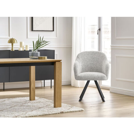 BOBOCHIC - Lot de chaises SOPHIE tissu chiné et pieds étoile   Gris clair