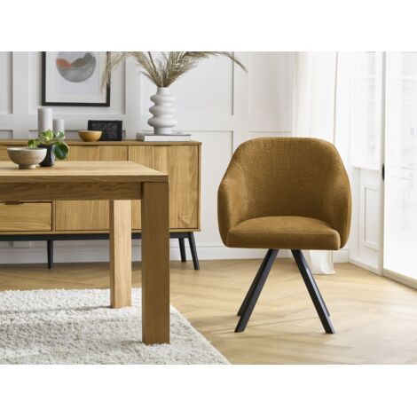 BOBOCHIC - Lot de chaises SOPHIE tissu texturé et pieds étoile   Jaune