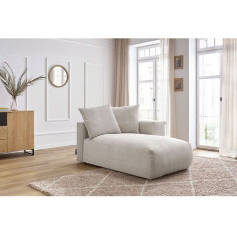 BOBOCHIC - Méridienne avec accoudoir pour canapé modulable VOLTAIRE Angle droit Beige
