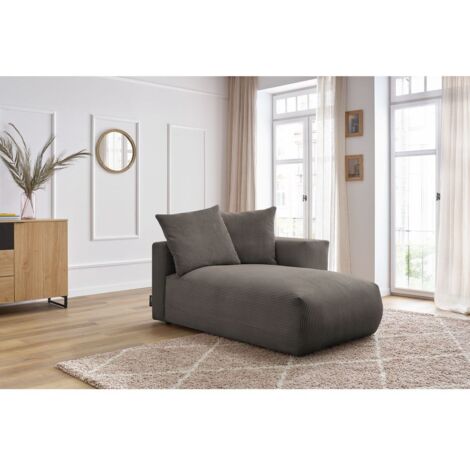 BOBOCHIC - Méridienne avec accoudoir pour canapé modulable VOLTAIRE Angle droit  Taupe