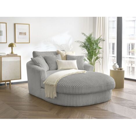 Bobochic – Méridienne BELEM 1 place – Revêtement gros côtelé doux – Structure en bois massif – Longueur 144cm – Style moderne
