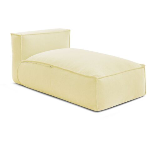 BOBOCHIC - Méridienne sans accoudoir avec bâche de protection pour canapé de jardin modulable BIARRITZ Jaune