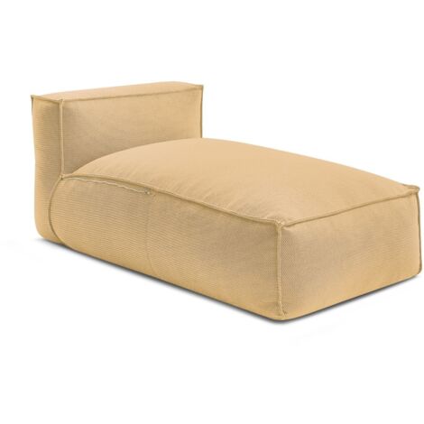 BOBOCHIC - Méridienne sans accoudoir avec bâche de protection pour canapé de jardin modulable BIARRITZ Orange