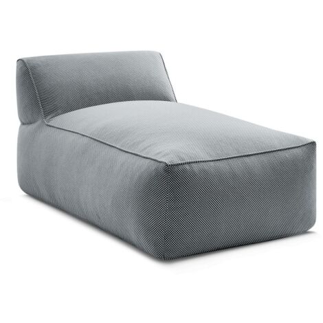 BOBOCHIC - Méridienne sans accoudoir pour canapé de jardin modulable RIVIERA tissu chiné Noir