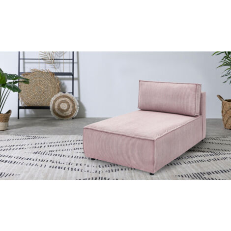BOBOCHIC - Méridienne sans accoudoir pour canapé modulable NIHAD tissu velours côtelé   Violet
