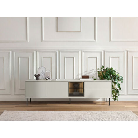 BOBOCHIC - Meuble TV 3 portes 2 tiroirs 194 cm ESPERA avec LEDS