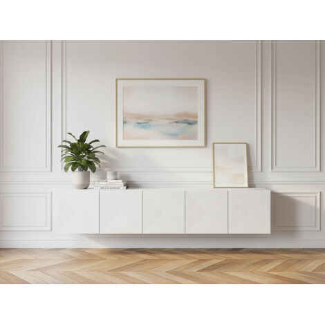 BOBOCHIC - Meuble TV suspendu 200 cm ALICE   Blanc