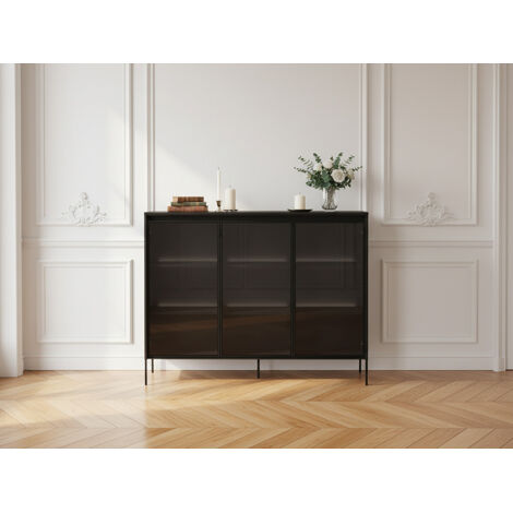 BOBOCHIC - Meuble vitrine H.118 cm LENARA avec LED   Noir
