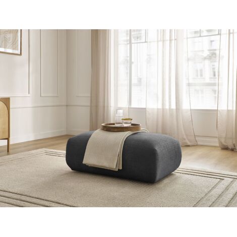 BOBOCHIC - Petit pouf pour canapé modulable SIRIUS tissu texturé Noir