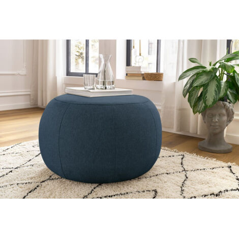 BOBOCHIC - Pouf ALESIA tissu chiné   Bleu foncé