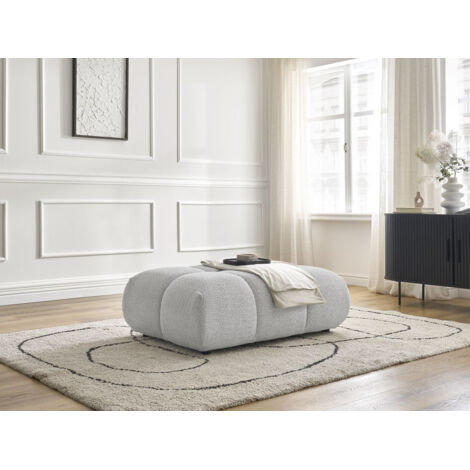 BOBOCHIC - Pouf ALYA tissu bouclette Gris clair