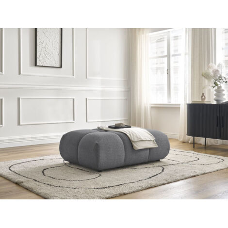BOBOCHIC - Pouf ALYA tissu bouclette   Gris foncé