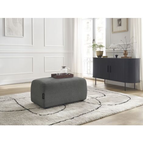 BOBOCHIC - Pouf ATILLA tissu chiné   Gris foncé