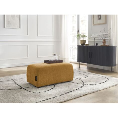 BOBOCHIC - Pouf ATILLA tissu texturé   Jaune