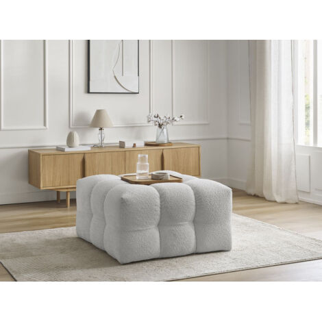 BOBOCHIC - Pouf CLOUD tissu bouclette   Gris clair