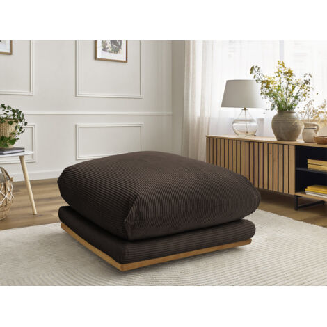 BOBOCHIC - Pouf ERNEST tissu velours côtelé Marron