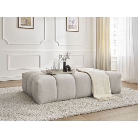 BOBOCHIC - Pouf EVEREST tissu texturé   Beige