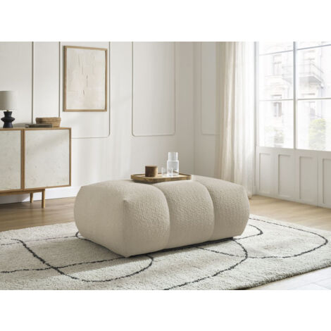 BOBOCHIC - Pouf FUJI tissu bouclette Beige
