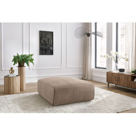 BOBOCHIC - Pouf grand JEANNE tissu velours   Taupe