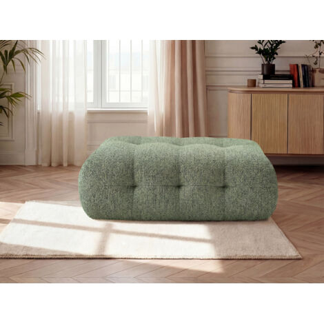 BOBOCHIC - Pouf grand LAURA tissu chiné   Vert clair