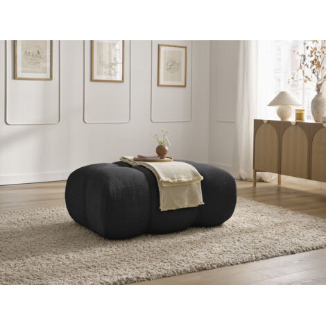 BOBOCHIC - Pouf IVANE tissu texturé   Noir