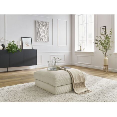 BOBOCHIC - Pouf LEONARD velours côtelé   Beige