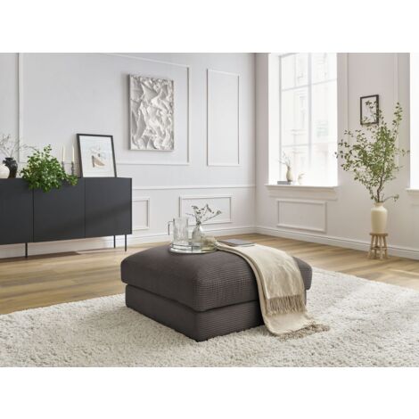 BOBOCHIC - Pouf LEONARD velours côtelé Marron