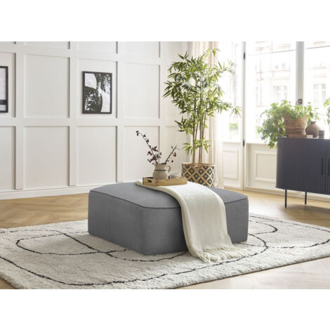 BOBOCHIC - Pouf LEOPOLD tissu chiné   Gris clair