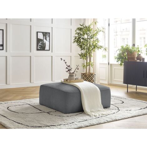 BOBOCHIC - Pouf LEOPOLD tissu texturé   Gris foncé