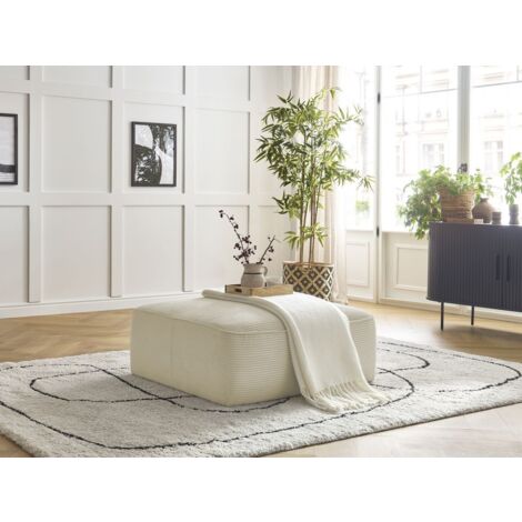 BOBOCHIC - Pouf LEOPOLD velours côtelé Beige