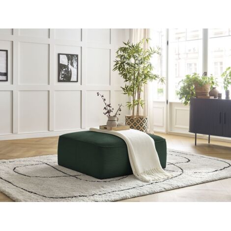 BOBOCHIC - Pouf LEOPOLD velours côtelé   Vert foncé