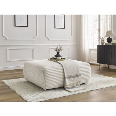 BOBOCHIC - Pouf LUCIEN gros côtelé doux   Beige