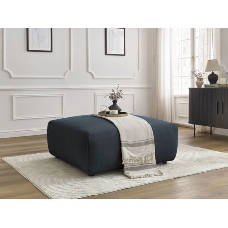 BOBOCHIC - Pouf LUCIEN tissu lisse   Bleu foncé