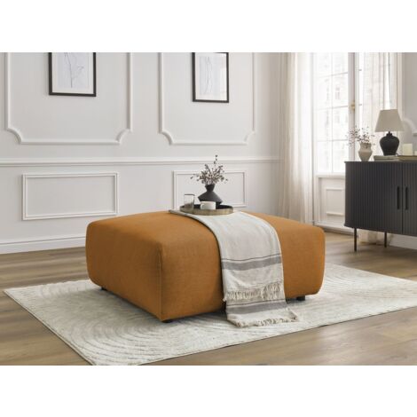 BOBOCHIC - Pouf LUCIEN tissu lisse   Jaune