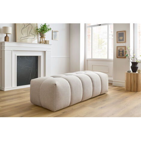 BOBOCHIC - Pouf MONT-BLANC tissu   Beige