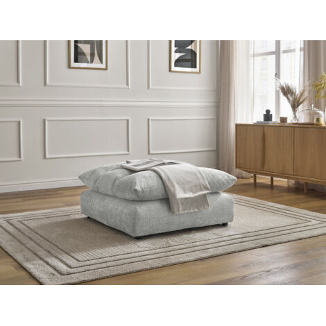 BOBOCHIC - Pouf NEIL tissu texturé   Gris clair