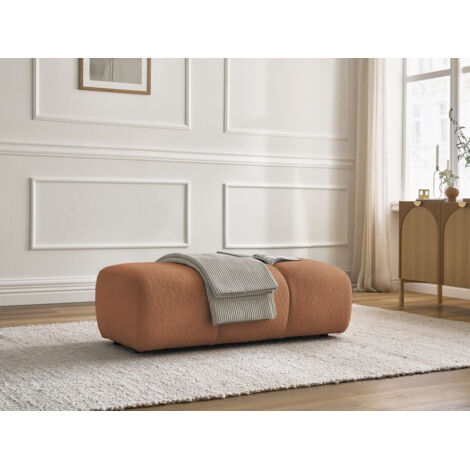 BOBOCHIC - Pouf PAMIRA tissu bouclette   Orange