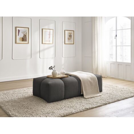 BOBOCHIC - Pouf petit EVEREST tissu texturé   Gris foncé