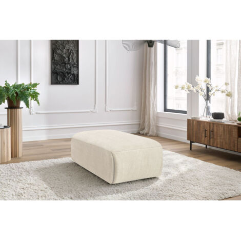 BOBOCHIC - Pouf petit JEANNE tissu velours   Beige