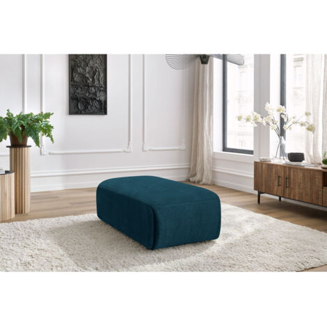 BOBOCHIC - Pouf petit JEANNE tissu velours   Bleu foncé