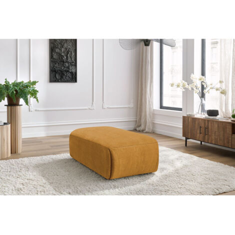 BOBOCHIC - Pouf petit JEANNE tissu velours   Jaune