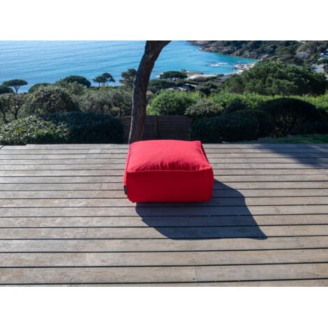 BOBOCHIC - Pouf pour canapé de jardin modulable GIULIA avec bâche de protection   Rouge