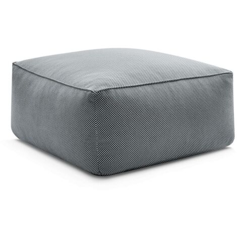 BOBOCHIC - Pouf pour canapé de jardin modulable RIVIERA tissu chiné Noir