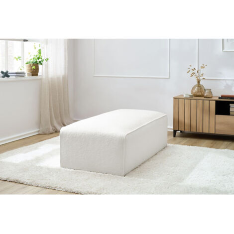 BOBOCHIC - Pouf pour canapé modulable MEGEVE tissu bouclette   Blanc