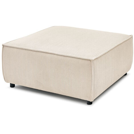 BOBOCHIC - Pouf pour canapé modulable NIHAD tissu velours côtelé   Beige