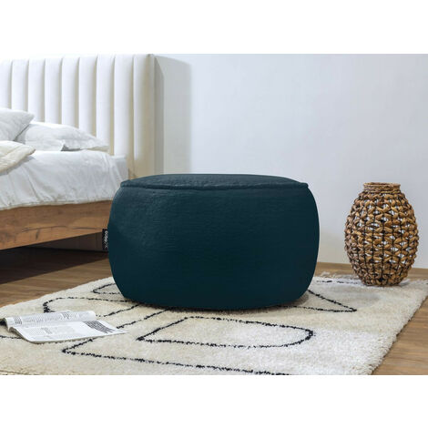 BOBOCHIC - Pouf rond ANGORA   Bleu