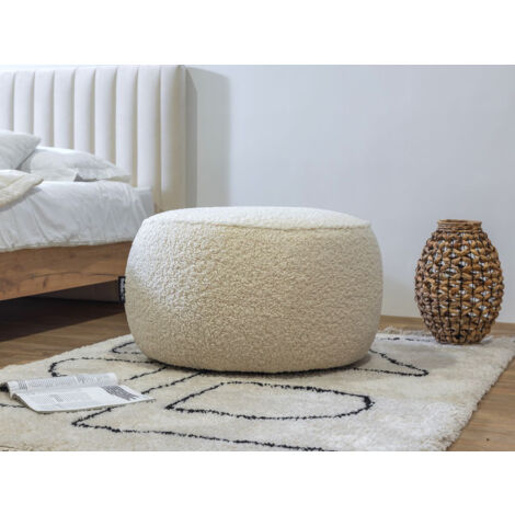BOBOCHIC - Pouf rond MERINOS   Blanc