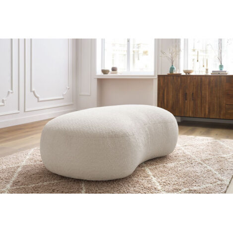 Bobochic – Pouf SAINT-GERMAIN 147x90cm – Tissu bouclette 100% polyester – Assise équilibrée – Bois certifié FSC – Fabrication Europe
